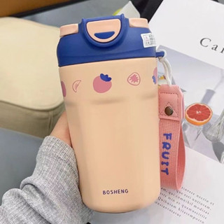 🔥臺灣熱賣🔥附杯刷+吸管刷+立體貼 大容量450ml 女生保溫杯 316不鏽鋼保溫杯 咖啡杯 雙飲杯 保溫杯 學生水瓶