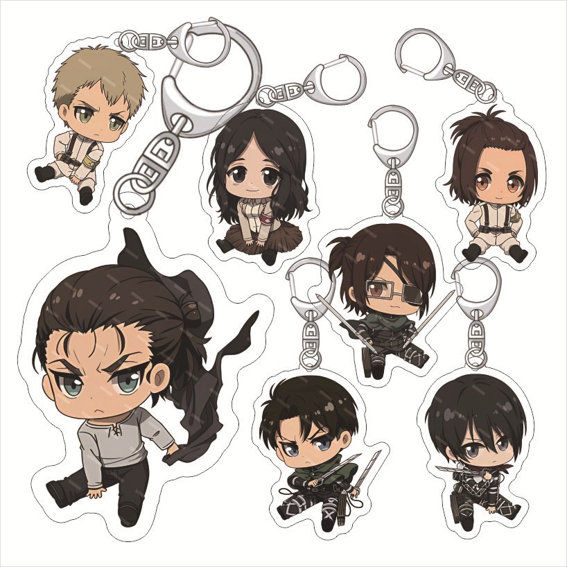 【現貨】進擊的巨人Q版鑰匙圈 艾連米卡莎里維萊納皮克 吊飾 掛件 動漫周邊