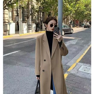 YG-服飾 秋冬季韓版米色中西裝外套 小個子女生大衣 網紅款 可愛 針織外套 女生外套 西裝大衣