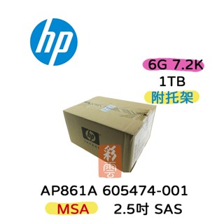 全新盒裝 HP AP861A 605474-001 1TB 3.5吋 SAS 7.2K MSA/MSA2 伺服器用