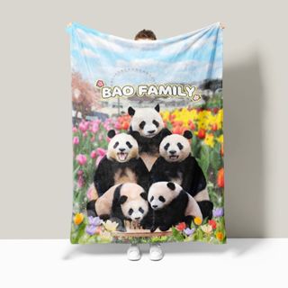 大熊貓 福寶 福豬豬 輝寶 睿寶 愛寶 樂寶 寶家族 法蘭絨羊毛羔毛毯 家用辦公披肩 午休睡毯 床墊毯 空調毯 車載蓋毯