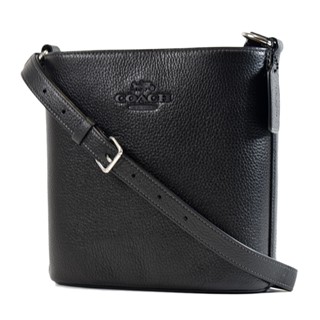 COACH Sophie 荔枝紋磁釦肩背/斜背二用水桶包-黑色 【美國正品現貨】