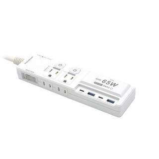【Palladium安全達人 】K-201PLC 3開4插3P 65W 氮化鎵USB超級閃充延長線
