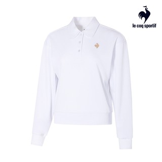 【LE COQ SPORTIF 法國公雞】休閒經典長袖POLO衫-女款-白色-LWU22344