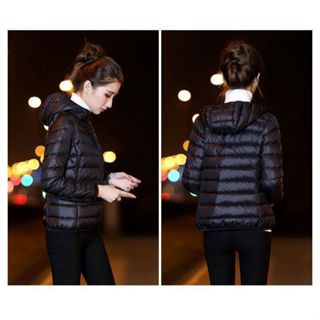 女連帽輕羽絨棉外套 M~5XL 防潑水防風保暖連帽羽絨棉運動外套 時尚運動冬裝輕羽絨棉外套M-5XL大尺碼羽絨棉外套