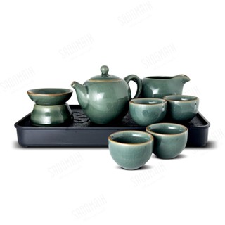 🌟現貨附發票🌟仙德曼哥窯醇厚茶具旅行9件組 附收納皮盒 CT139 露營茶具組 泡茶組 茶具旅組 花茶杯組 陶瓷茶具組