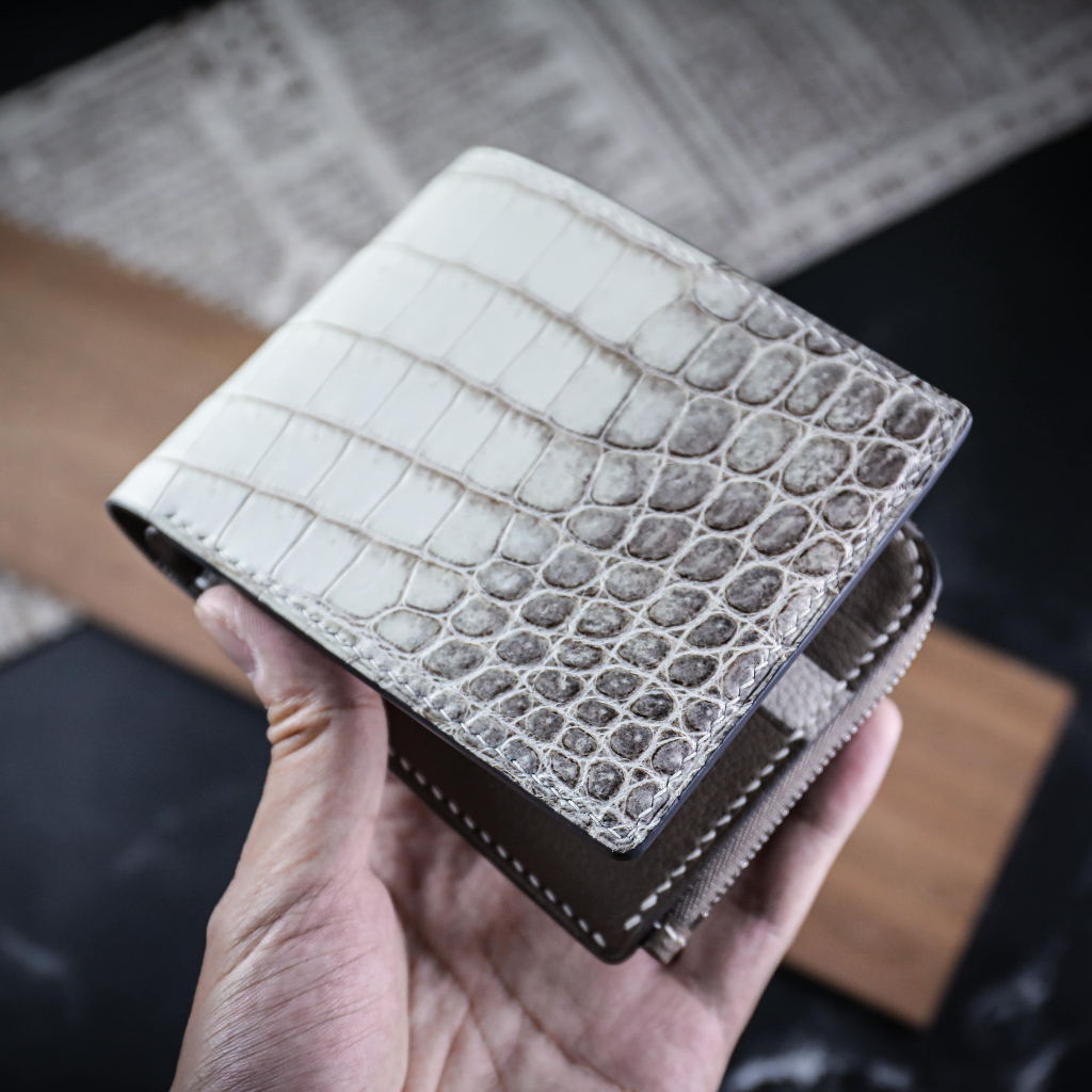 【短夾、銀包】喜馬拉雅 Crocodile鱷魚皮 客製化刻字 Mister手作皮件 皮革/客製皮件/真皮