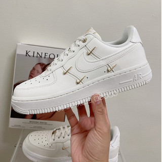 S.G NIKE AIR FORCE 1 07 LX 休閒鞋 米白 FV3654-111 奶油 金鉤 運動鞋 女鞋 增高