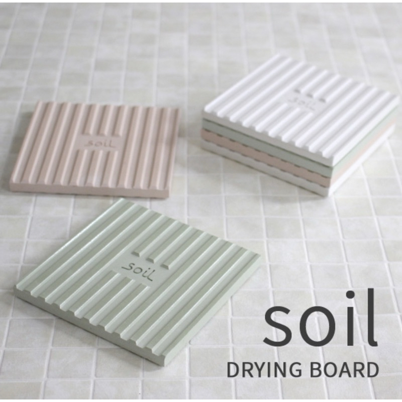 《預購》日本製 Soil珪藻土 吸水杯墊2入組（顏色隨機）