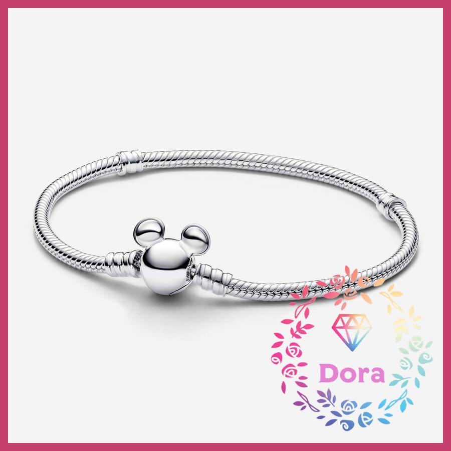 Dora Shop❤迪士尼米奇老鼠飾扣 Moments 蛇形手鏈 銀飾 S925 個性 輕奢 朵拉593061C00