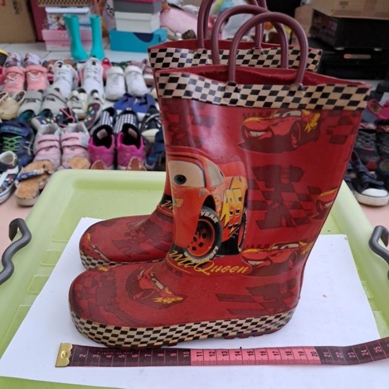 Disney cars lightning McQueen 閃電麥坤 二手 雨鞋加帽子 可議價