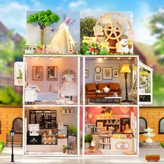 我的小場景系列↘悠然咖啡店 幸福雪糕店 享受生活 暖暖時刻 夏日約定 夢想摩天輪 DIY袖珍小屋 故事模型屋 手工藝品
