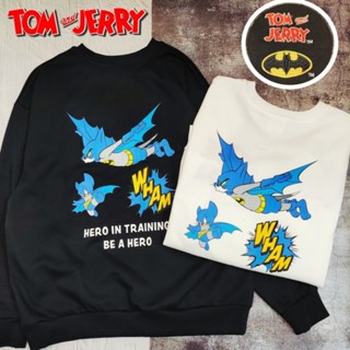🐶olatoy🐱 日本 湯姆貓與傑利鼠 TOM and JERRY 蝙蝠俠華納100週年聯名刺繡卡通長袖棉衣服大學T