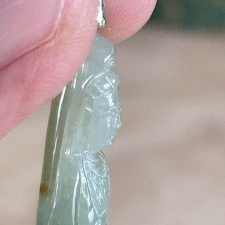 臺灣現貨 天然翡翠A貨 冰糯種 觀音菩薩 觀世音菩薩 緬甸玉觀音雕刻墜 項鍊 佛祖