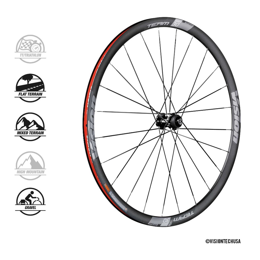 【春田單車】vision team 30 / 35 鋁合金輪組  中鎖式 公路車 碟煞 輪組 700C shi 棘輪座