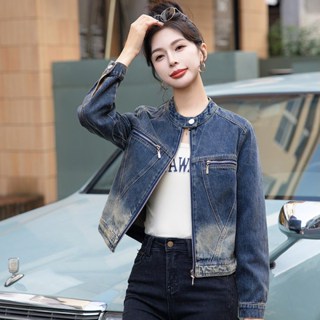 牛仔外套 機車外套 短款外套 秋冬外套S-3XL 中大尺碼外套春季秋季時尚韓版百搭立領休閒帥氣短夾克S106.8540