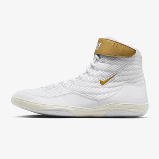 NIKE拳擊鞋 NIKE INFLICT 白/金 拳擊鞋 角力鞋 摔跤鞋 坦克著用款