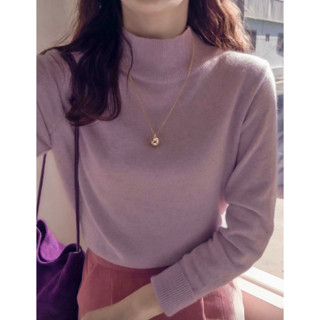DREAM COLOR KR 一件免運 韓國代購 正韓女裝 柔和色調柔軟彈性半高領針織上衣 1110