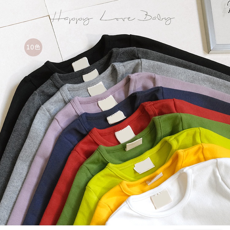 🍎台中蘋果童裝 🔥現貨 韓國棉 大小童必備圓領內搭衣 棉T 秋冬童裝 保暖內搭衣 童裝 內搭T 男童上衣 女童上衣 圓領