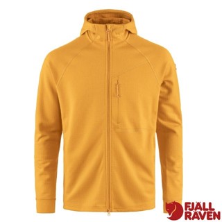 【Fjallraven 小狐狸】男 彈性保暖連帽刷毛外套 Abisko Grid 針織夾克/芥末黃 12600228