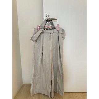 Giordano ladies 綁帶西裝寬褲 寬褲 西裝褲 24腰 杏色