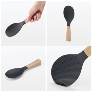 【MUJI 無印良品】 木柄矽膠廚房料理烘焙用品 可立式木柄矽膠飯匙 飯勺 飯杓 飯匙 烘焙用品 廚房用品 餐具