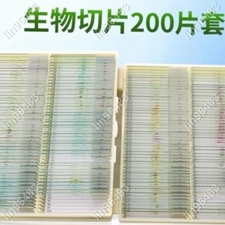 佩琪歡樂購⛄動植物人體組織生物標本切片200片裝學生顯微鏡實驗玻片標本盒✨lin96483