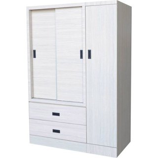 【萊夫家居】TS-46E-2T：雪杉色4尺二抽衣櫃【臺中傢俱】推門衣櫥 拉門衣櫃 4尺衣櫃 套房 防蛀木心板 臺灣製造