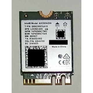 Intel AX200 筆電無線網絡卡【AX200NGW，Killer 1650x，Wifi6】