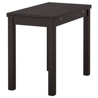 絕版品/北歐工業經典IKEA宜家BJURSTA延伸桌實木餐桌工作桌/梣木/黑棕色/50延長90/二手八成新/特$2800