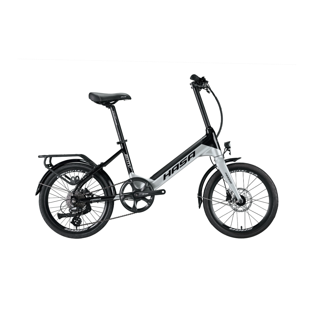 月付1533元(一天存64元) 就可購買黃色閃電標章的HASA EMV 電動輔助自行車(白/銀)色