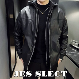 【JES】高磅 皮革 皮衣 可拆式 假兩件 皮外套 素面 質感 親膚 高階感 時尚 潮流 皮衣 外套 皮外套 連帽外套
