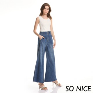 SO NICE【特惠】率性高腰牛仔寬褲｜都會時尚女裝【75342001】