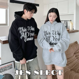 【JES】 韓國 厚磅 內刷毛 保暖 動態 模糊 幻影 字母 印花 刷毛 親膚 潮流 情侶 長袖 上衣 連帽長T 帽T