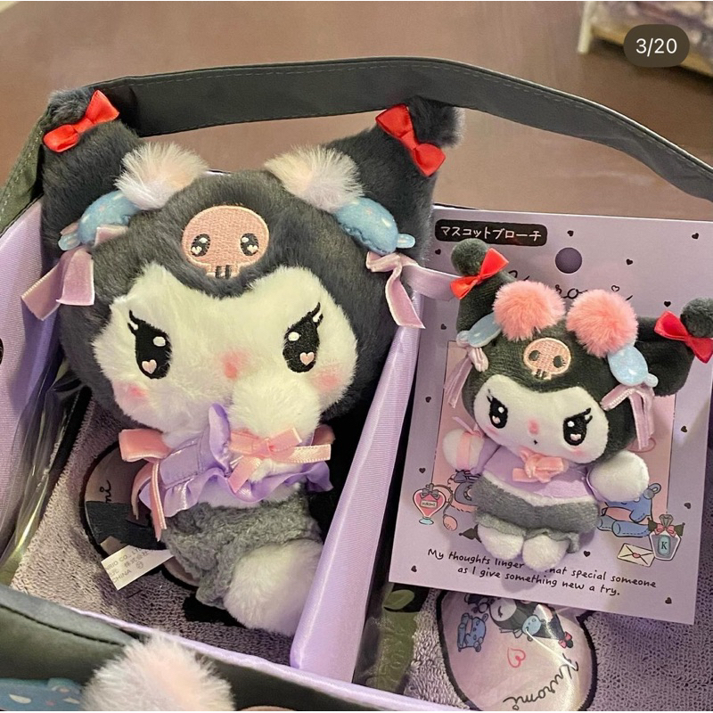 保證日本正版～庫洛米 黑美 少女房間 造型絨毛別針娃 玩偶別針 別針娃 絨毛娃娃 吊飾娃娃 瀏海夾 髮夾 蝴蝶結鞥