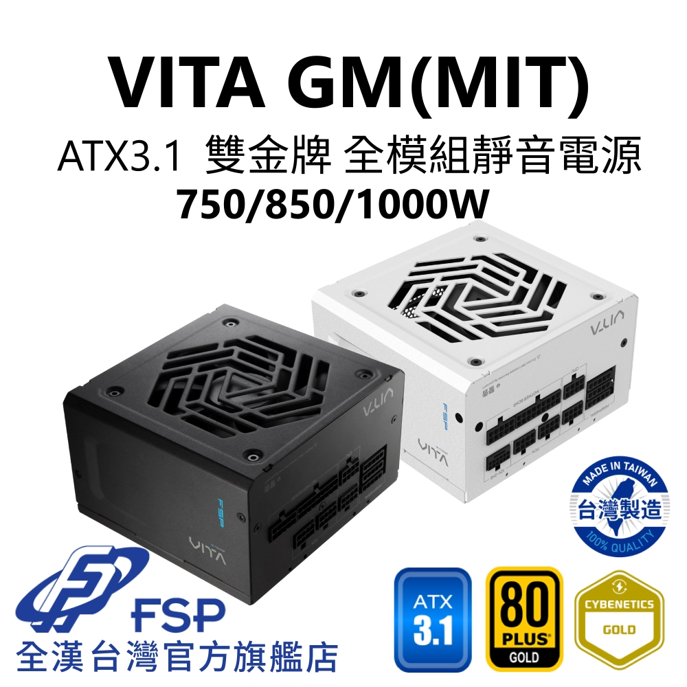 【全漢FSP】VITA GM MIT 750/850/1000W ATX3.1 雙金牌全模組電源 (台灣製造)