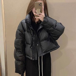【DIFF】韓版高階感寬鬆立領皮外套 短版外套 保暖外套 皮外套 女裝 衣服 上衣 冬天外套 保暖上衣【J364】