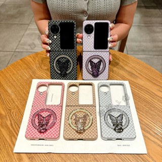 閃鑽菱格 蝴蝶支撐架 OPPO Find n2 n3 Flip摺疊手機殼 三星 ZFlip 6 flip5 4防摔保護殼