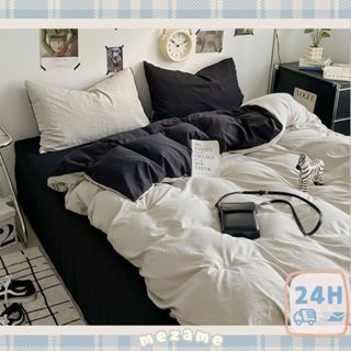 MEZAME | 24h臺灣出貨🐾芝麻牛奶 床包 鋪棉兩用被 床單 枕套 被單 被套 雙人床包 單人床包