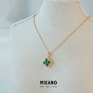 MIKANO｜氣質輕奢幸運草旋轉項鍊女 四葉草水鑽設計感飾品 18K真金厚鍍 延長鏈 可調節精緻鎖骨鏈 領口修飾首選