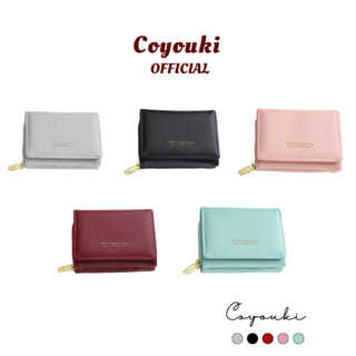 COYOUKI 十字紋皮夾 ins風 皮夾短夾 新款女士短夾 三摺錢包 韓版大容量多卡位 短夾 拉鍊袋零錢
