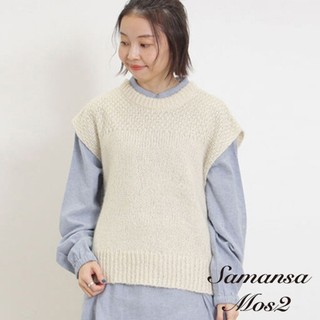 Samansa Mos2 2WAY前後兩穿半排釦針織背心(0F000232710)