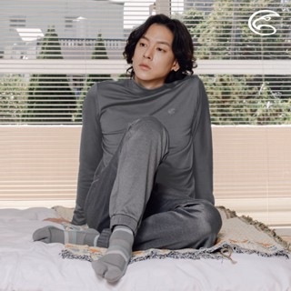 ADISI 男小高領遠紅外線彈性速乾保暖衣 AU2421013 雙色中灰 (M-2XL)｜快乾 白竹炭 消臭抗菌 發熱衣