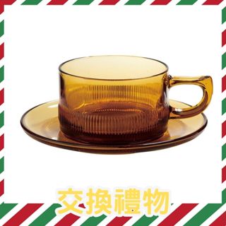 【日本 廣田硝子】 昭和珈琲琥珀玻璃杯盤組 200ml《WUZ屋子-臺北》廣田硝子 玻璃 杯盤 琥珀
