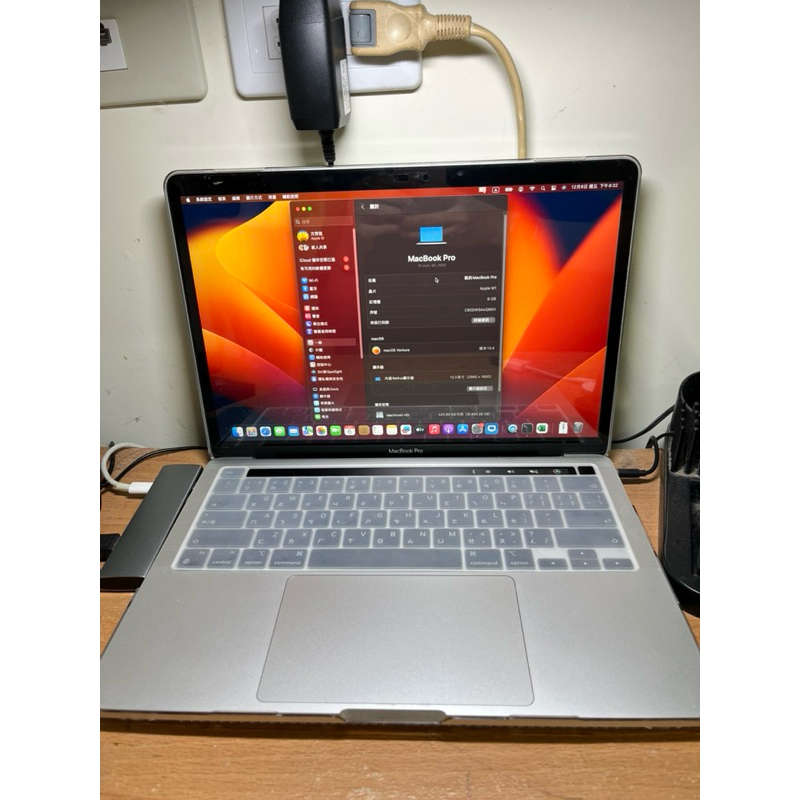 二手 銀色 MacBookPro M1 13吋 2020年 M1 A2338 apple