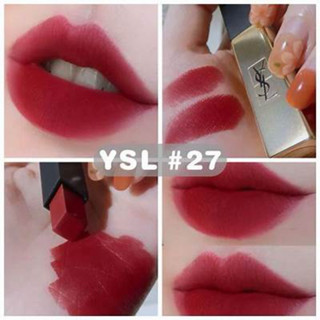 YSL 聖羅蘭 奢華緞面絲絨唇膏 暱稱小金條 限量#27