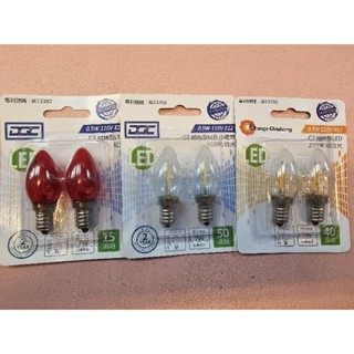 佛桌燈泡 E12神明桌燈泡LED0.5W 120V 超省電 燈絲型 2入／卡