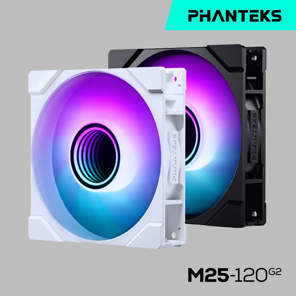 Phanteks追風者 M25-120 G2 ARGB散熱風扇 黑色/白色/正反葉/單包裝/三包裝/厚度25mm