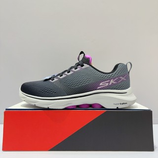 SKECHERS GO WALK 7 女生 灰紫色 鬆緊帶 瑜珈鞋墊 休閒 輕量 健走鞋 125251BKPR