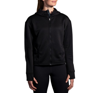 【BROOKS】女 Activate 女活力保暖連帽外套 經典黑(221684001)